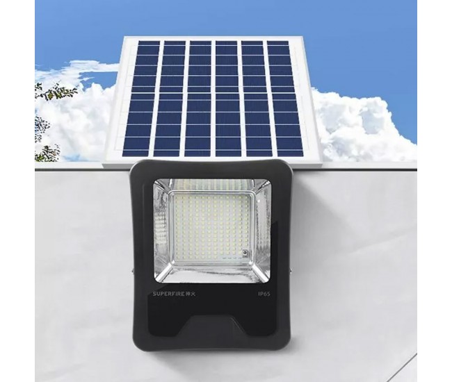 Proiector LED Superfire FF1-B, Panou solar, Senzor Lumina, 41W, 320lm, 5000mAh, Telecomanda