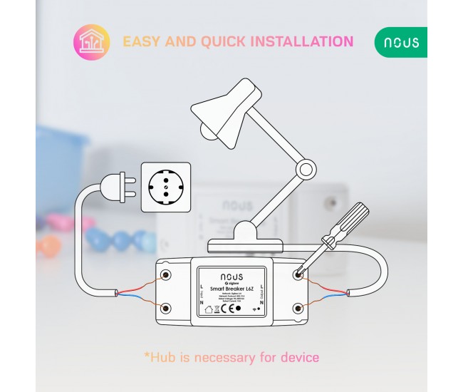 Releu wireless Nous L6Z, 10A, ZigBee