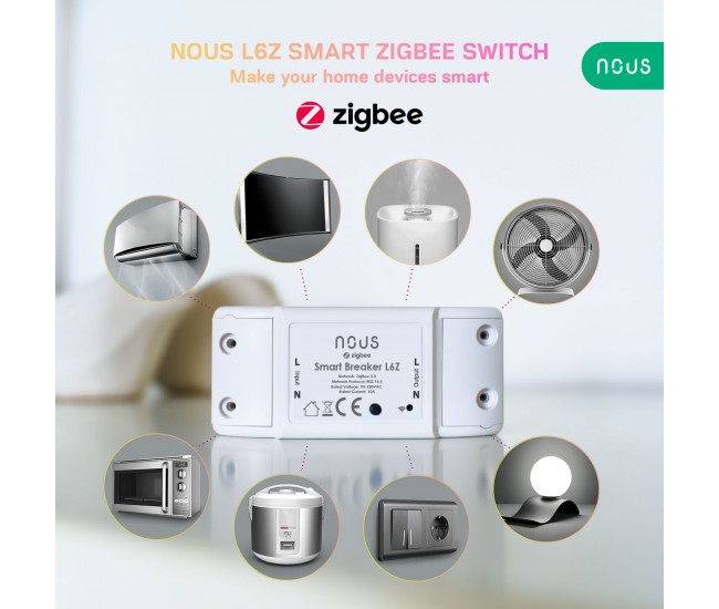 Releu wireless Nous L6Z, 10A, ZigBee