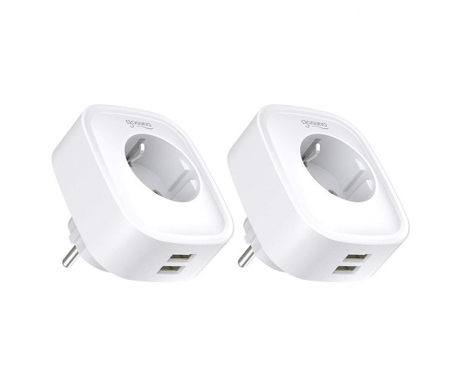 Set 2 prize inteligente WiFi Gosund SP112, 16A, 2X USB,Tuya, Monitorizare consum energie