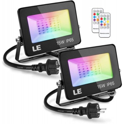 Set 2 proiectoare de podea LED RGB Lepro, Telecomanda , 15W, IP65 waterproof