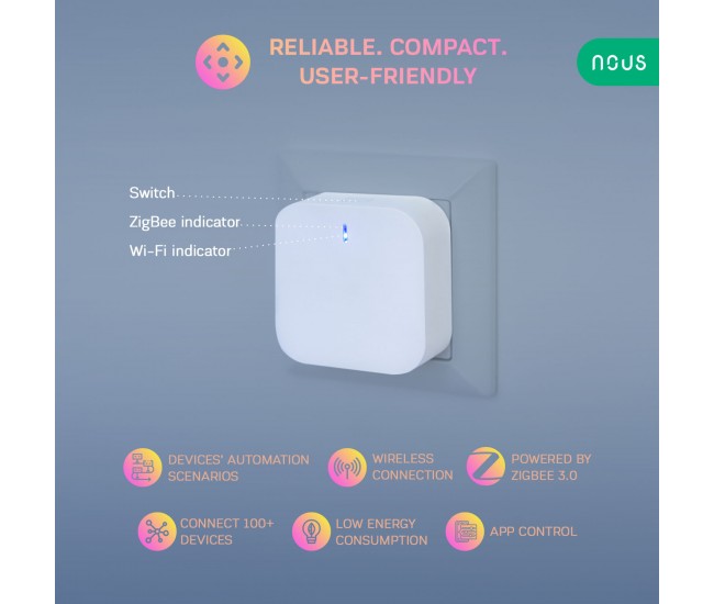 Hub inteligent de tip Gateway Nous E1, WiFi, ZigBee