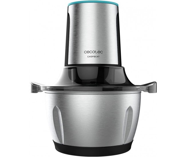 Tocator Cecotec ChopBeat 1500 TitanBlack, 600W, 1.5 l, Lame titan, Vas Inox, 2 viteze