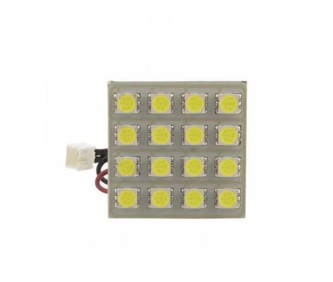 Placa LED SMD 35x35 mm 12V SMD5050 3W lumina alba 320lm inclus adaptoare W5W C5W BA9S CarGuard