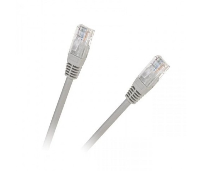 Cablu CAT5e UTP 5m patchcord retea CCA 2x RJ45 neecranat gri