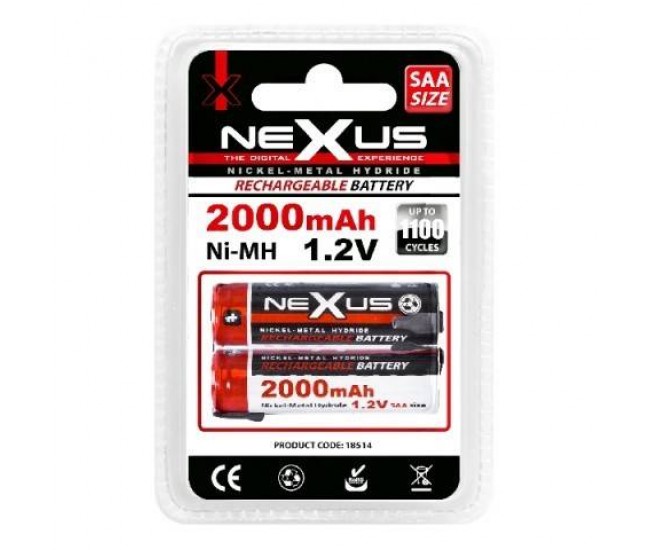 Set 2 acumulatori lipire mignon SAA HR06 Ni-Mh 1.2V 2000mAh Nexus