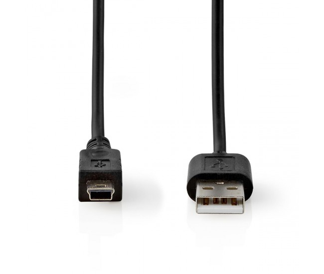 Cablu USB 2.0 A tata - Mini USB 5-Pin tata 3m negru Nedis