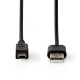 Cablu USB 2.0 A tata - Mini USB 5-Pin tata 3m negru Nedis