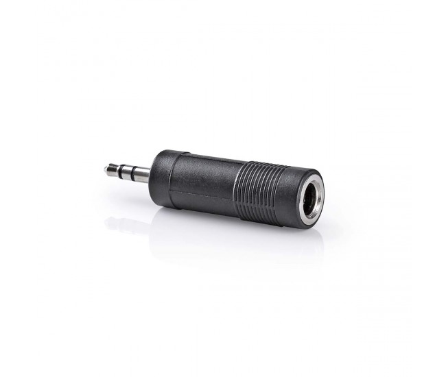 Adaptor audio stereo Nedis Jack 3.5 mm tata - Jack 6.35 mm mama negru 1buc CAGP22935BK