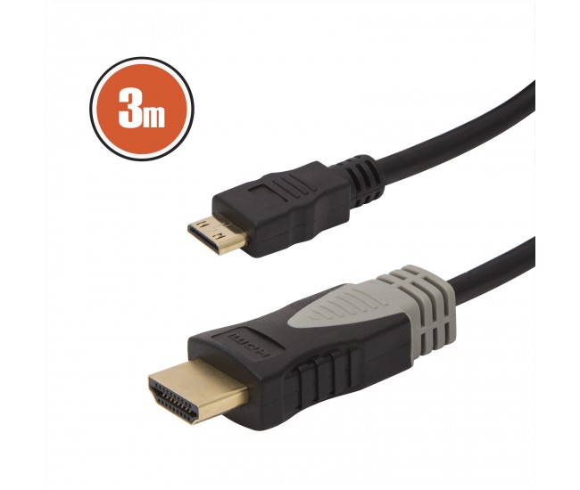 Cablu mini HDMI 3m aurit