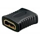 Adaptor HDMI mama-mama contacte aurite negru