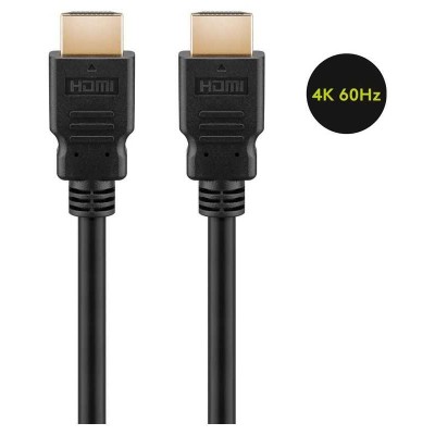 Cablu HDMI 2.0LC tata-tata 0.5m cu Ethernet 4K60Hz ARC negru Goobay 60619