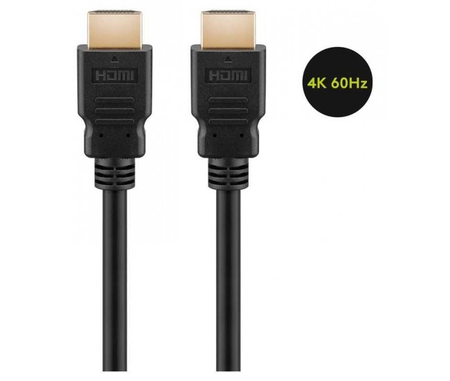 Cablu HDMI 2.0LC tata-tata 0.5m cu Ethernet 4K60Hz ARC negru Goobay 60619