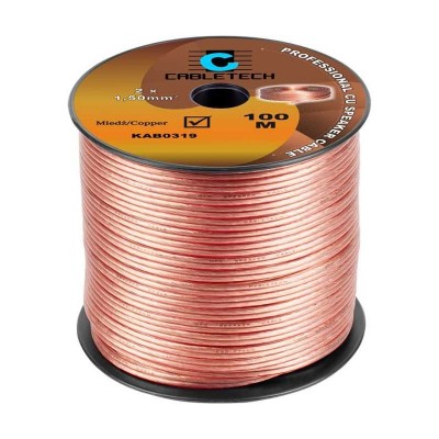 Cablu difuzor 1.5mm x2 cupru transparent Cabletech KAB0319