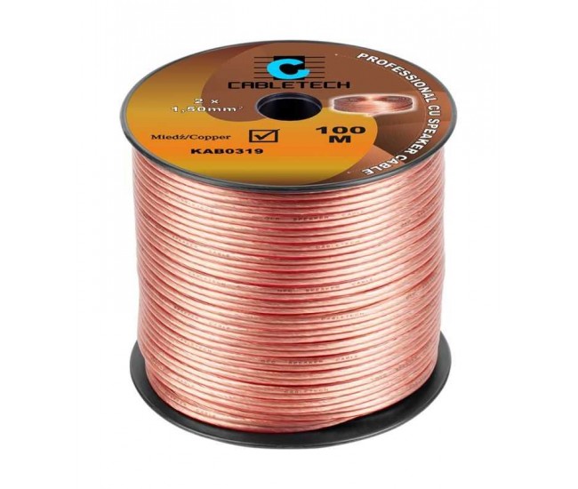 Cablu difuzor 1.5mm x2 cupru transparent Cabletech KAB0319