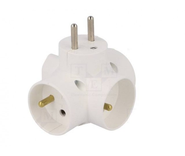 Conector AC supply splitter Layout 2P 2P+PE white TIMEX-ELEKTRO R-44