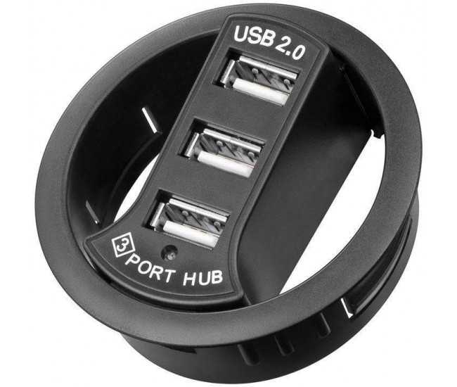 Hub 3x USB 2.0 pentru birou Goobay