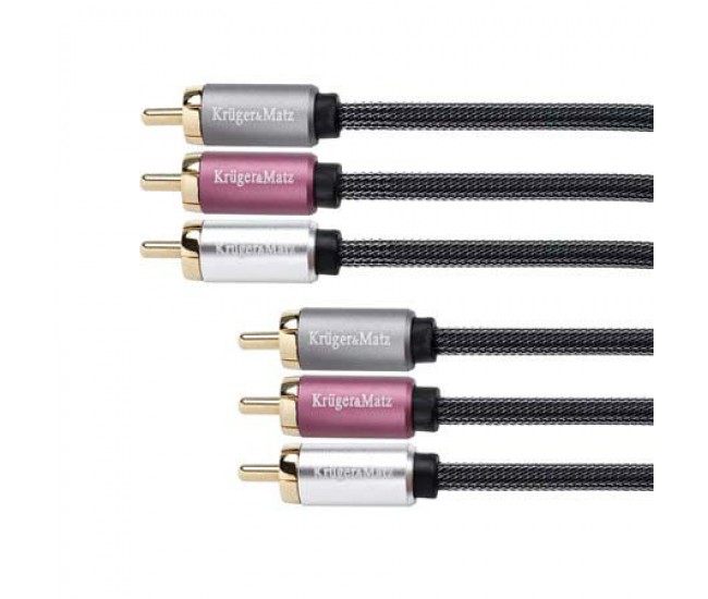 Cablu 3x RCA audio 3m Profesional Kruger&Matz