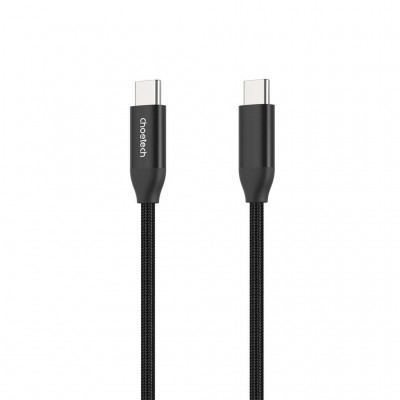 Cablu USB type C - USB type C PD 240W 5A 1m negru textil Choetech XCC-1035-BK