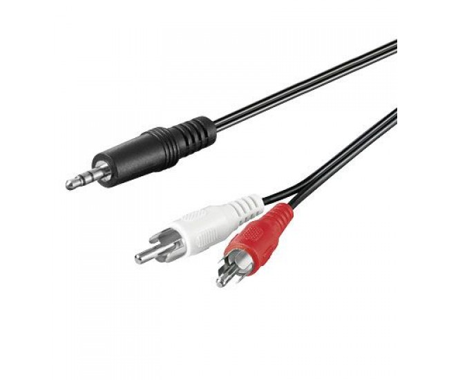 Cablu Jack 3.5 mm stereo la 2x RCA 3m cupru Goobay