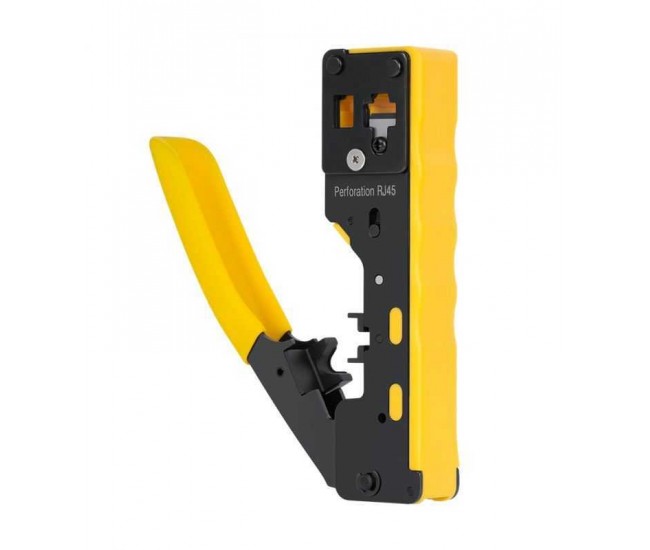 Cleste sertizare PASS-THROUGH RJ45 Cat.5 Cat.6 Cat.7 8 pini si RJ12 6 pini REBEL RB-1006