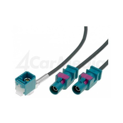 Cablu adaptor antena auto Fakra soclu mama - Fakra mufa tata x2 0.25m VWP 4CARMEDIA