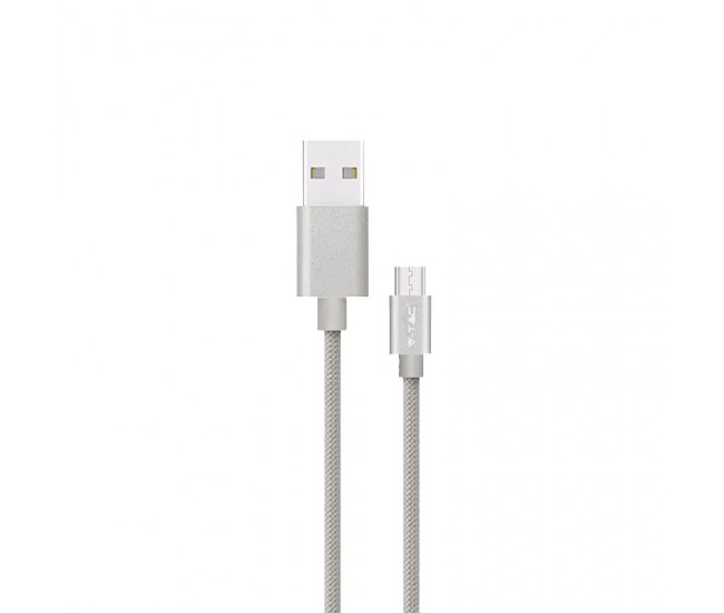 Cablu USB TYPE C 1m argintiu 2.4A PLATINUM EDITION V-Tac SKU-8492