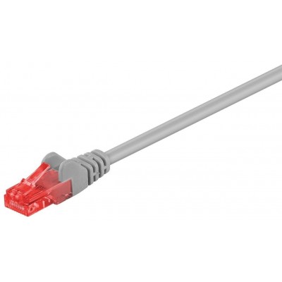 Cablu retea 1m CAT6 UTP patchcord 2x RJ45 CCA neecranat gri Goobay