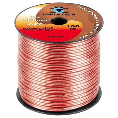 Cablu difuzor OFC cupru 2x2mm2 transparent CABLETECH KAB0324