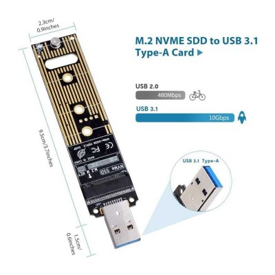 Rack metalic fara carcasa pentru SSD M.2/NGFF 2230 2242 2260 2280 cu port USB 3.0 A max.HDD 6TB