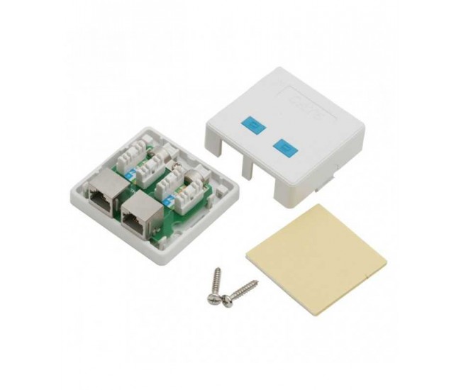 Priza dubla de perete 8P8C FTP Cat5 2x RJ45