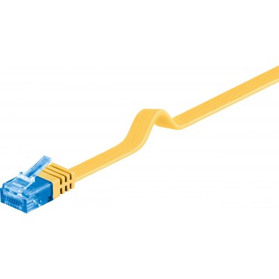 Cablu plat Cat6A UTP 2m 500MHz RJ45 cupru galben Goobay