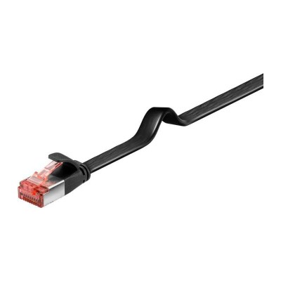 Cablu plat CAT6 FTP RJ45-RJ45 1m cupru 250MHz negru Goobay 94231