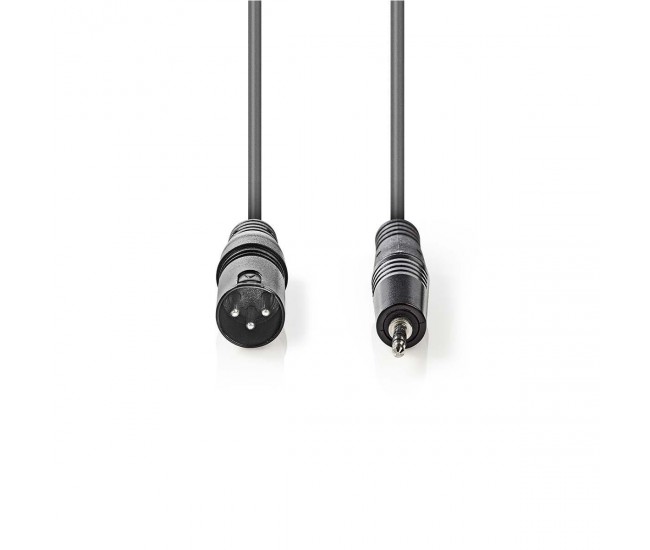 Cablu audio stereo XLR 3-Pin tata - JACK 3.5 mm tata 1.5m gri Nedis