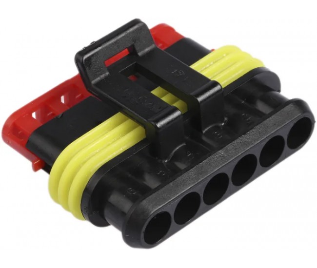 Conector cablu Superseal 1.5 mama mufa 6 pini IP67 TE Connectivity 282090-1