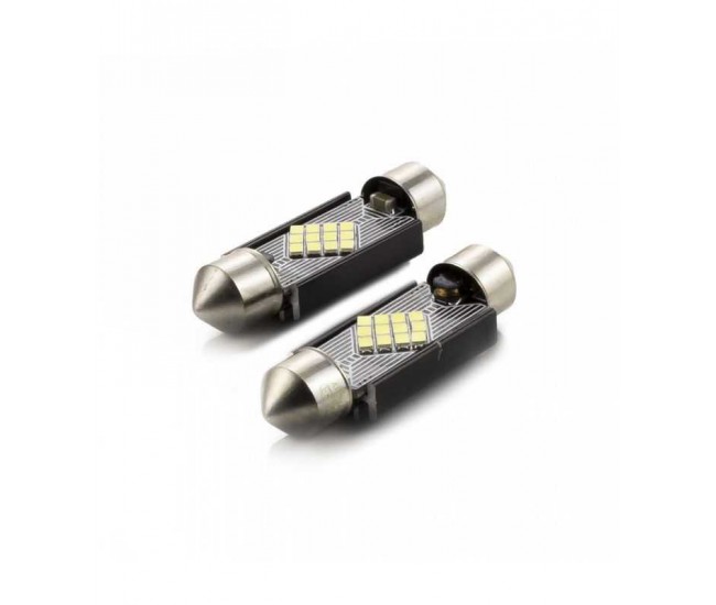 Set LED auto SMD SOFIT 39mm C5W Can-bus 3W 12V 240lm alb pentru interior / portbagaj CarGuard