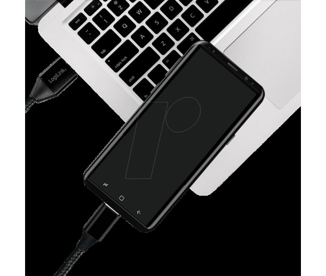 Cablu USB 2.0 A - USB type C 0.3m negru LOGILINK CU0139