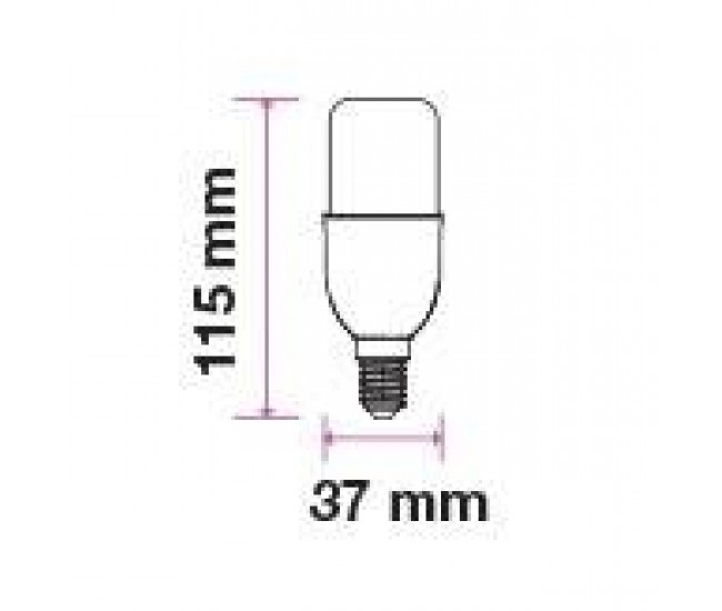 Bec LED E27 T37 8W 725lm 6400K alb rece CHIP SAMSUNG V-TAC