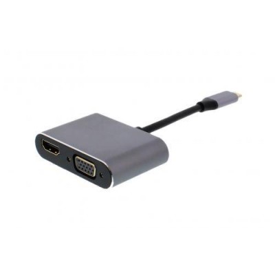 Adaptor USB Type C 3.1 - HDMI 4K 30Hz si VGA 1080p 60Hz Well