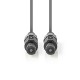 Cablu difuzor 1.5mm SPEAKON 2-pini mama 5m cupru gri Nedis