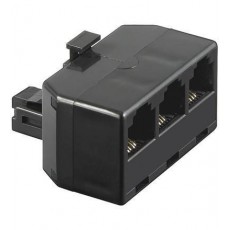 Adaptor RJ11 tata la 3x RJ11 mama negru Goobay