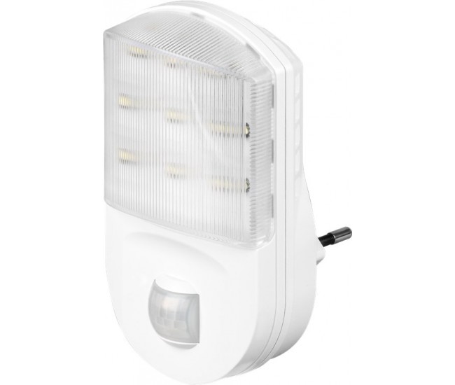 Lumina de noapte LED 1.1W alb rece 6400K cu detector de miscare 5m PIR 230V alb 96500 Goobay