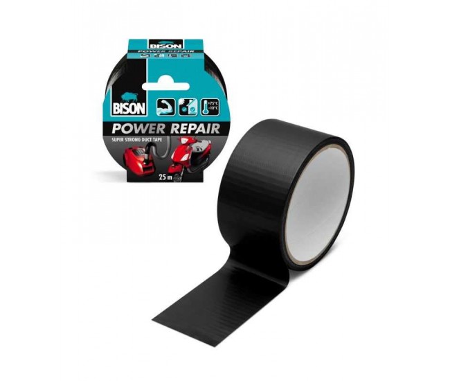 Banda adeziva intarita cu material BISON Power Repair neagra 10m