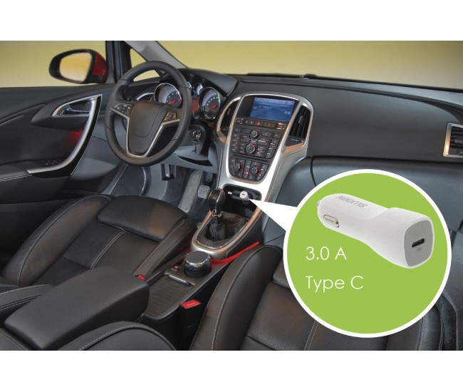 Incarcator auto USB Type C 3A alb Sweex