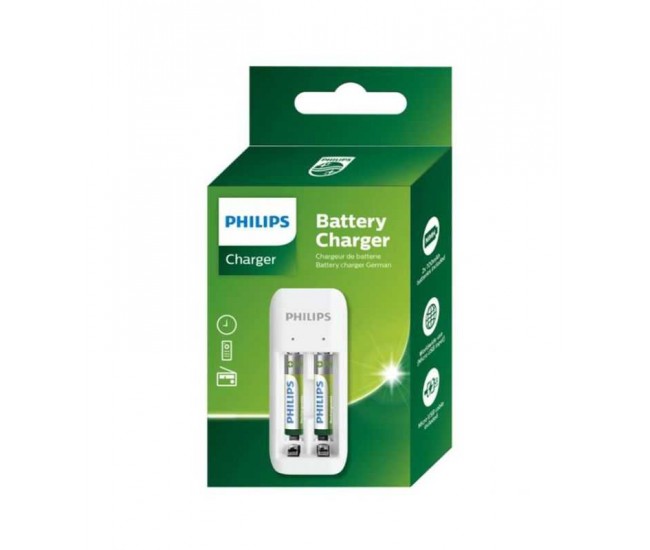 Incarcator USB Philips pentru acumulatori AA/AAA +2x AAA (LR03) 700mAh inclusi SCB2070NB/00