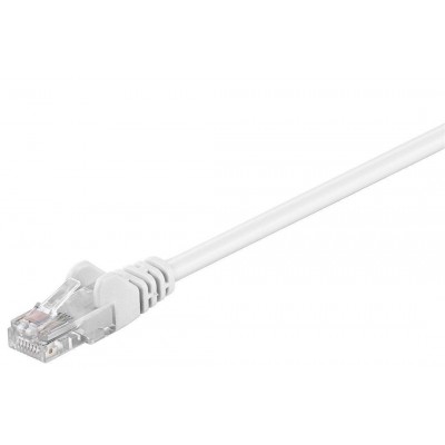 Cablu UTP cat5e mufat 0.5m patch cord alb Goobay