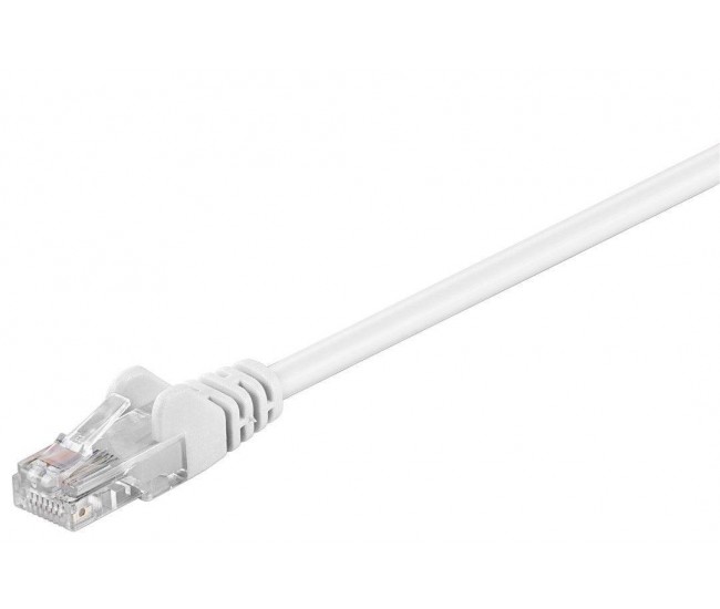 Cablu UTP cat5e mufat 0.5m patch cord alb Goobay