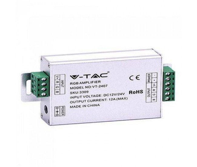 Amplificator banda LED RGB 12/24VDC 12A 3 canale x4A V-TAC