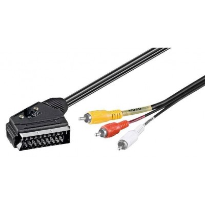 Cablu SCART la 3x RCA 2m cu comutator Goobay