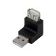 Adaptor USB 2.0 A mufa tata - USB A soclu mama in unghi LOGILINK